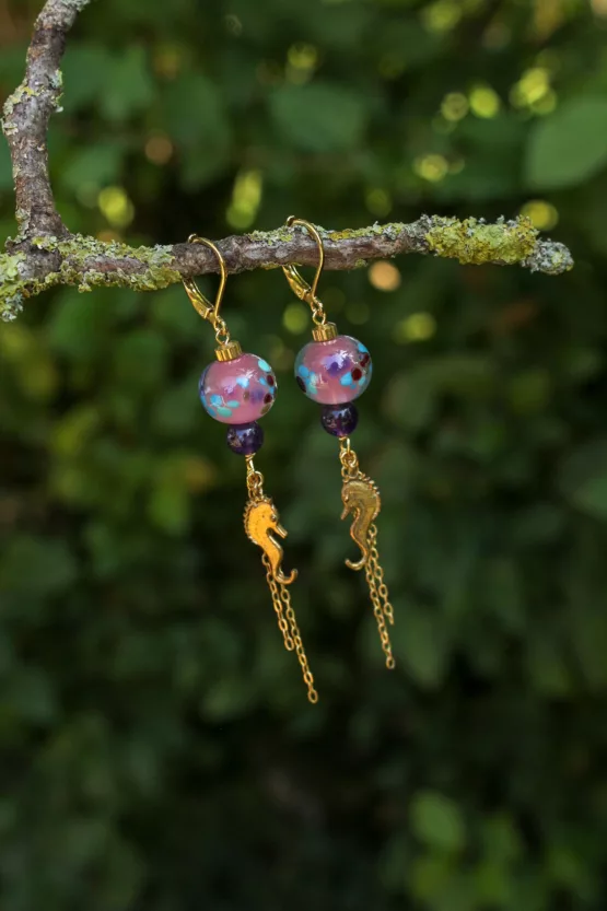 boucles d'oreilles hippocampes