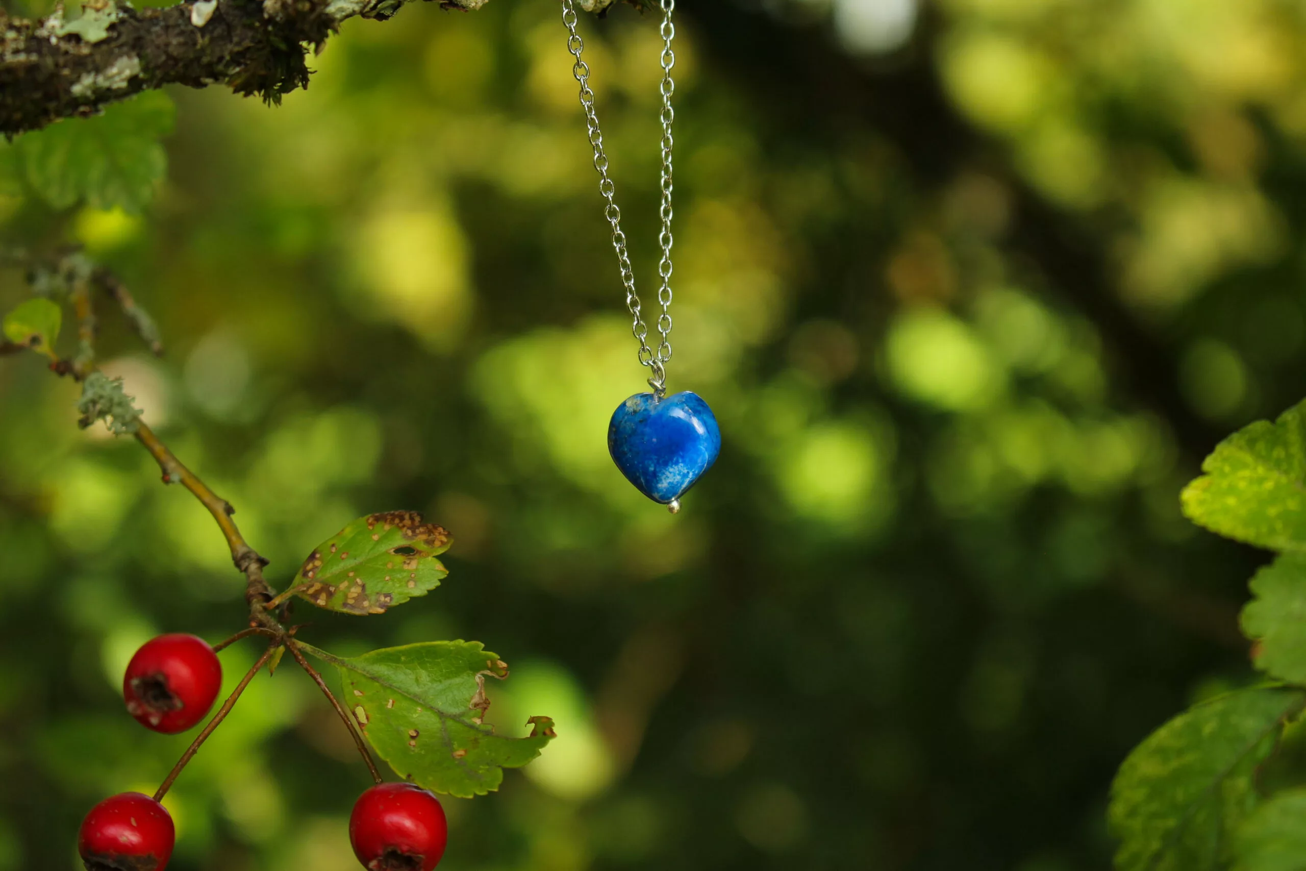 Collier cœur en lapis lazuli