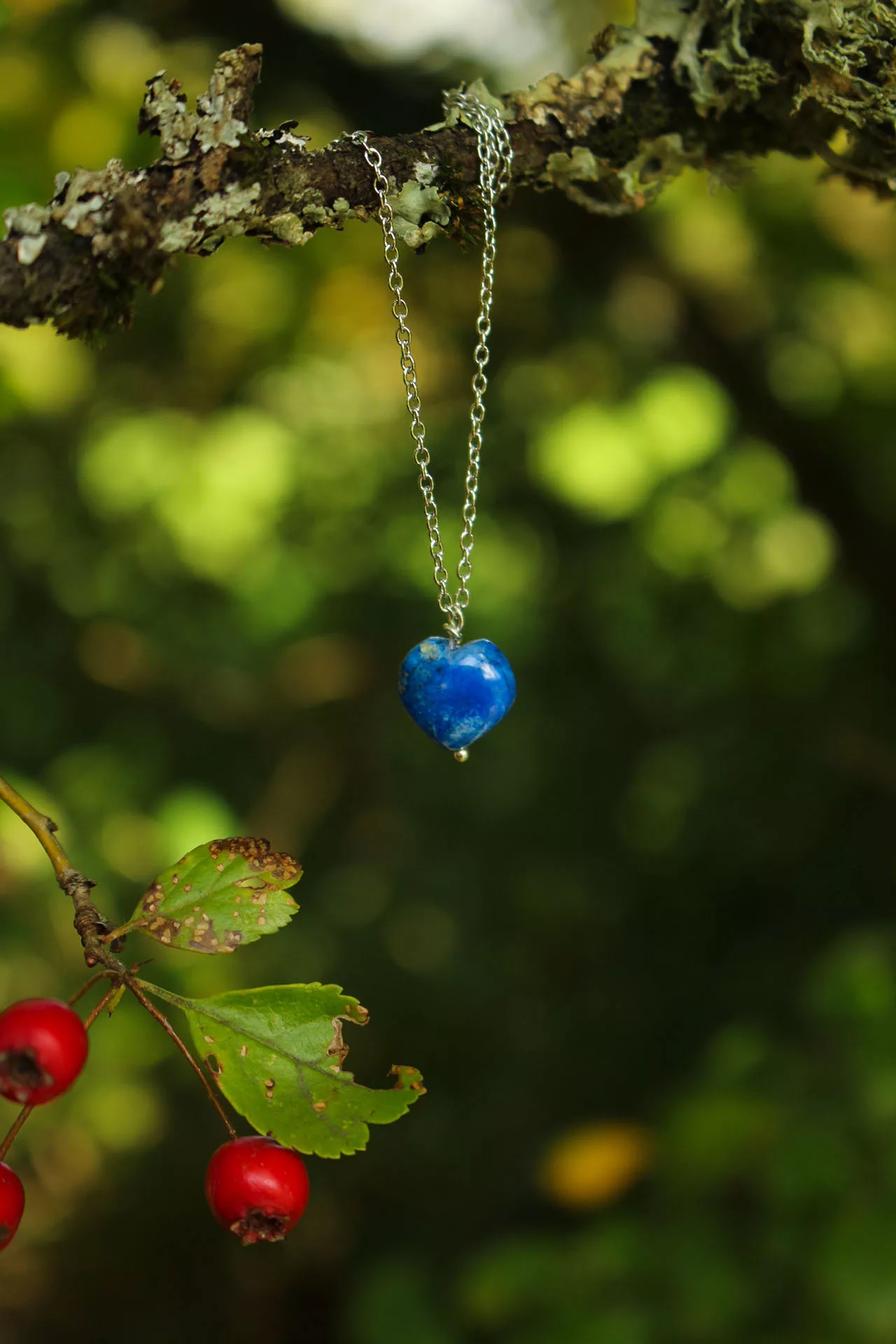 Collier cœur en lapis lazuli