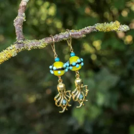 Boucles d'oreilles "La pieuvre des profondeurs"