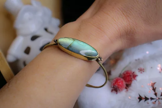 Bracelet jonc en labradorite – Image 2