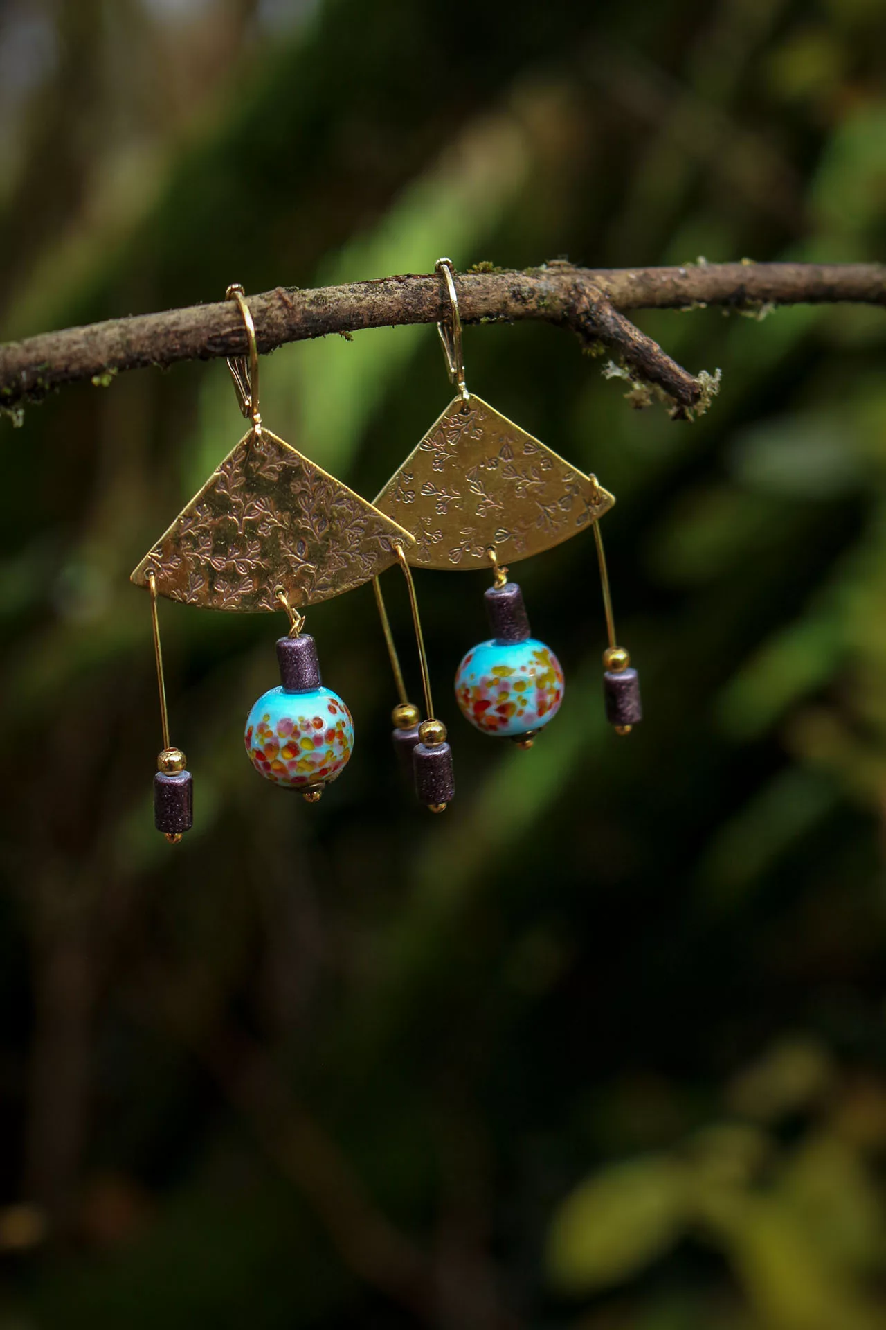 boucles d'oreilles en verre filé