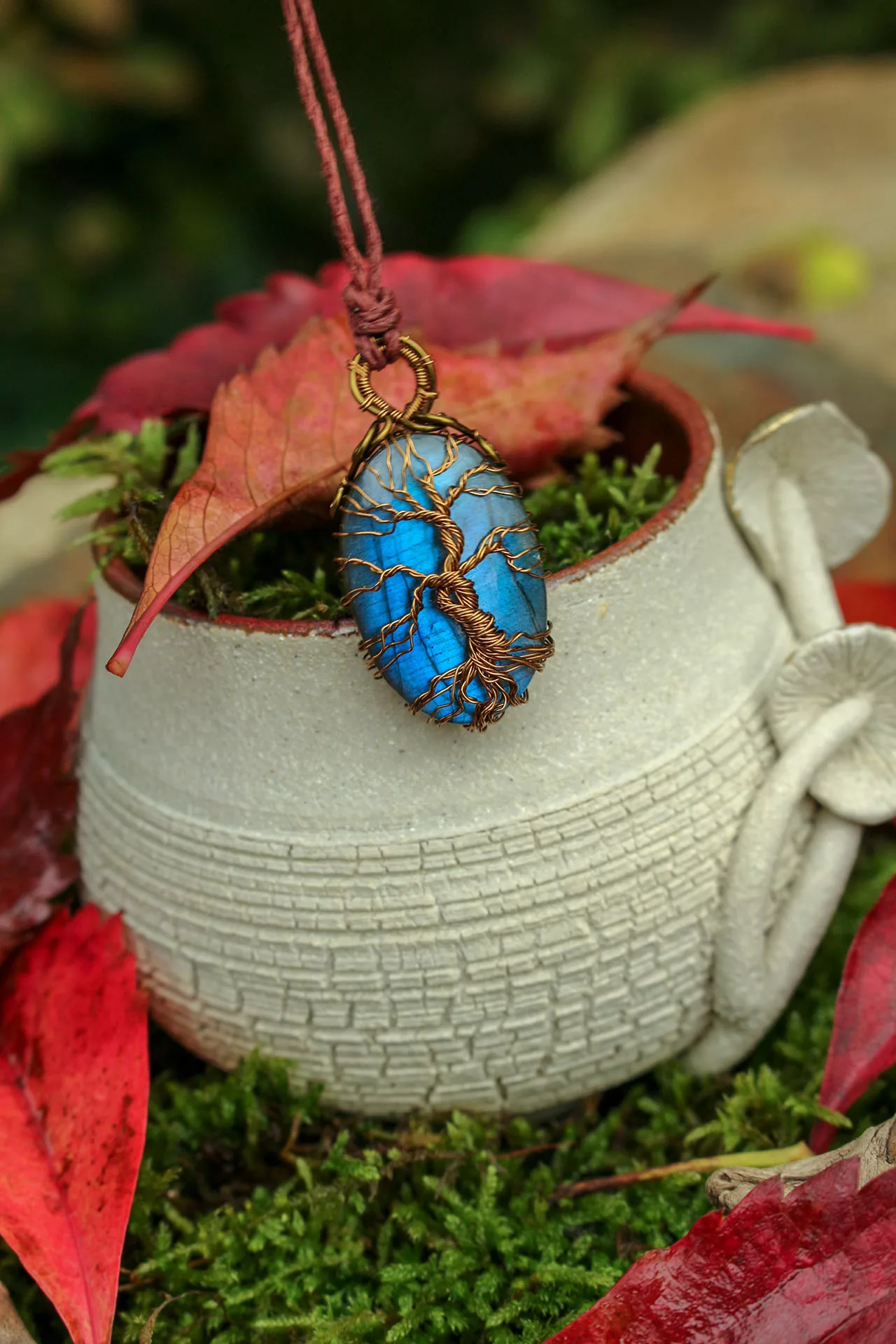 Pendentif labradorite arbre de vie