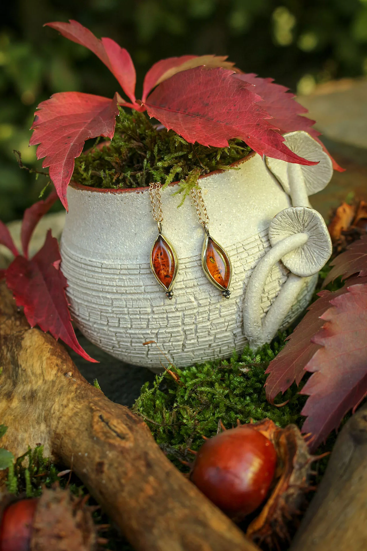 pendentif artisanal ambre naturel