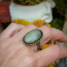 bague artisanale prehnite