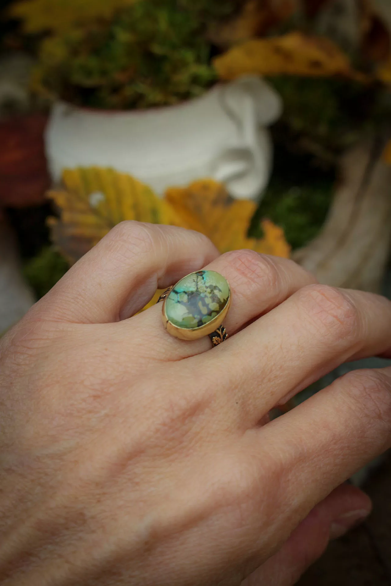 bague turquoise tibétaine